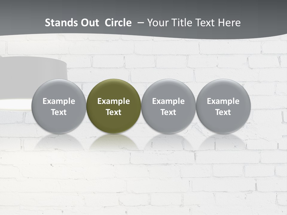 A White Brick Wall With A Black Lamp On It PowerPoint Template