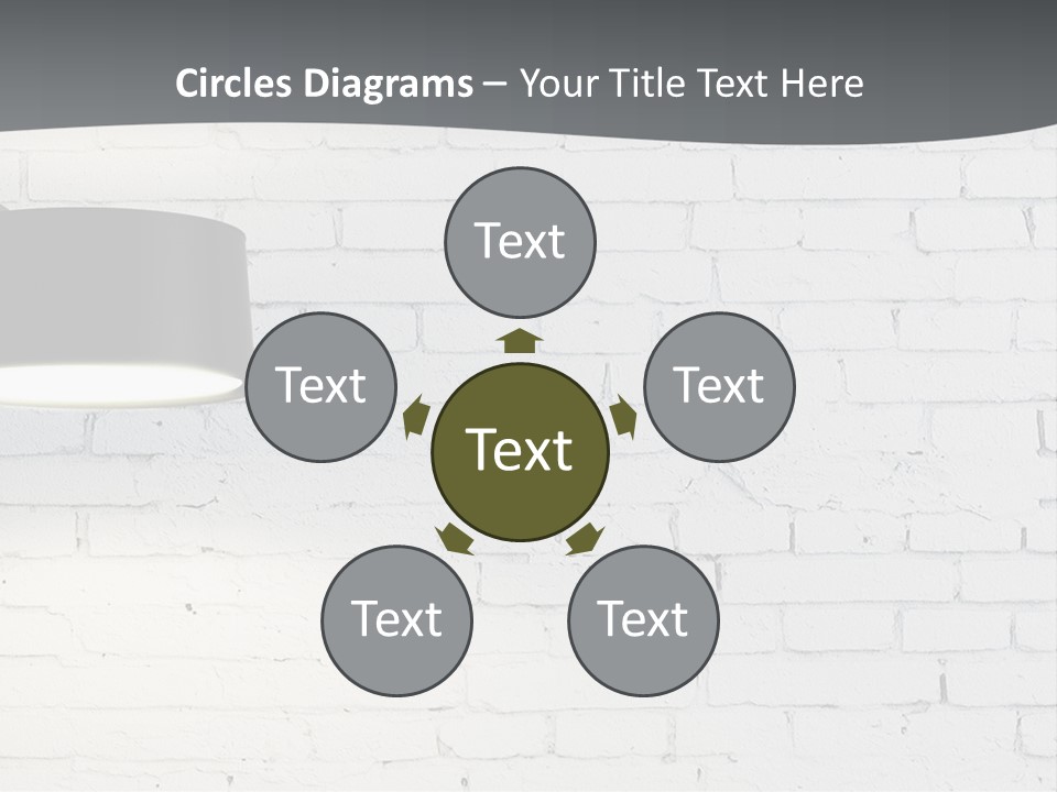 A White Brick Wall With A Black Lamp On It PowerPoint Template