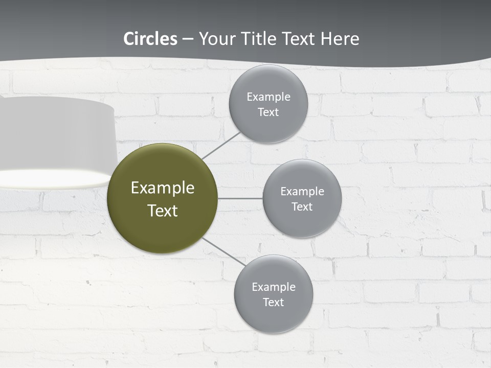 A White Brick Wall With A Black Lamp On It PowerPoint Template