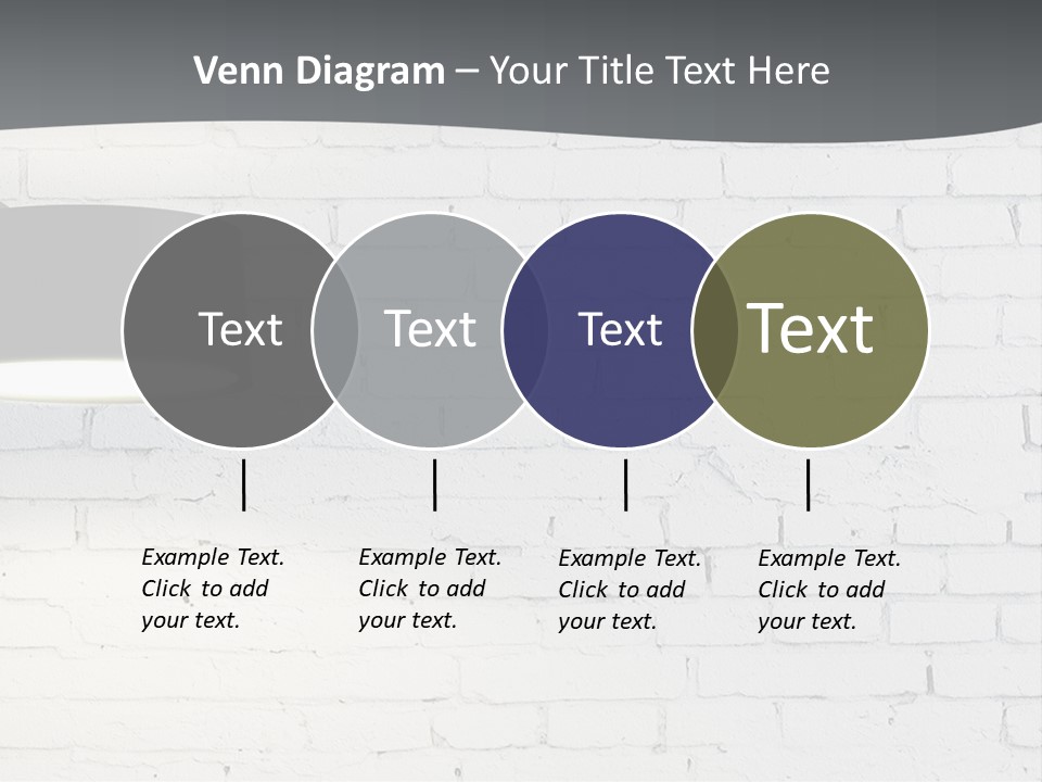 A White Brick Wall With A Black Lamp On It PowerPoint Template