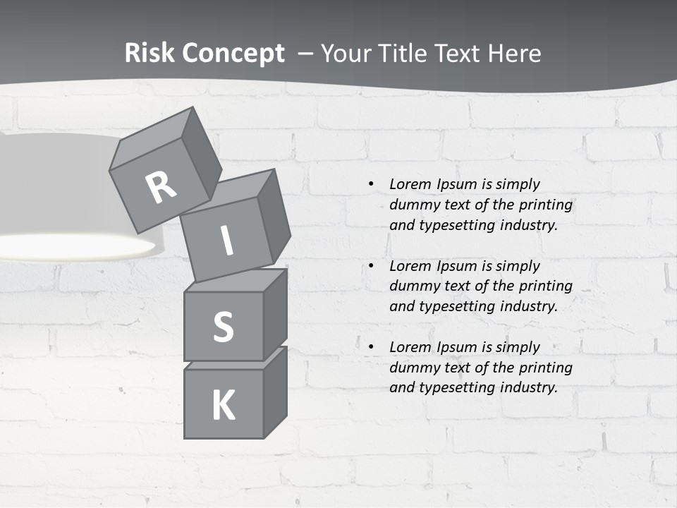 A White Brick Wall With A Black Lamp On It PowerPoint Template