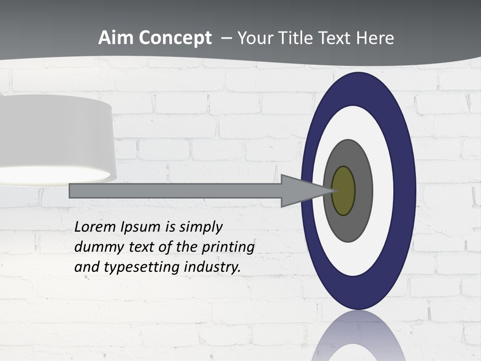 A White Brick Wall With A Black Lamp On It PowerPoint Template