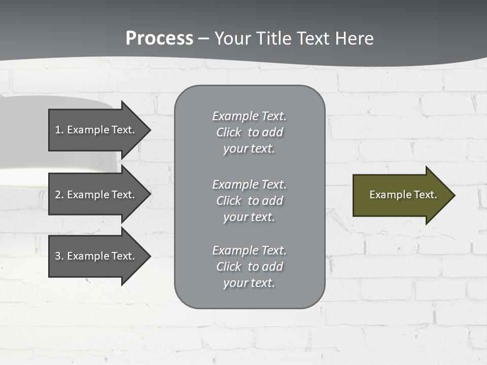 A White Brick Wall With A Black Lamp On It PowerPoint Template