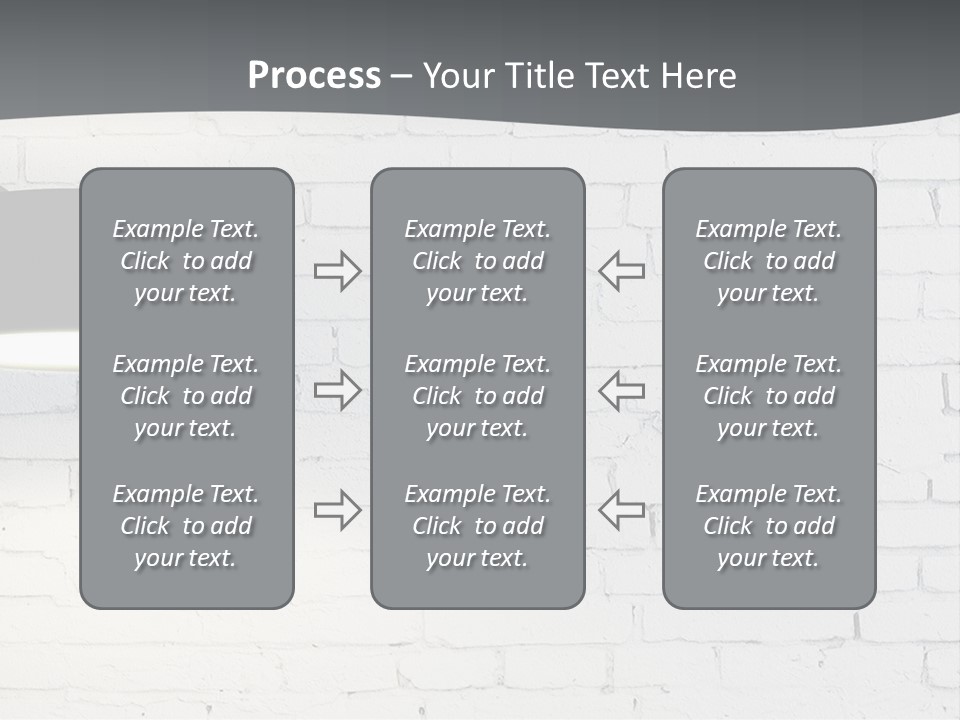 A White Brick Wall With A Black Lamp On It PowerPoint Template