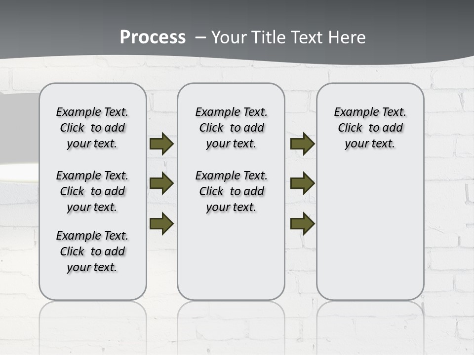 A White Brick Wall With A Black Lamp On It PowerPoint Template