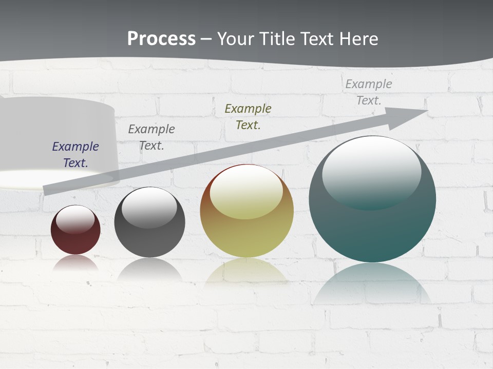 A White Brick Wall With A Black Lamp On It PowerPoint Template