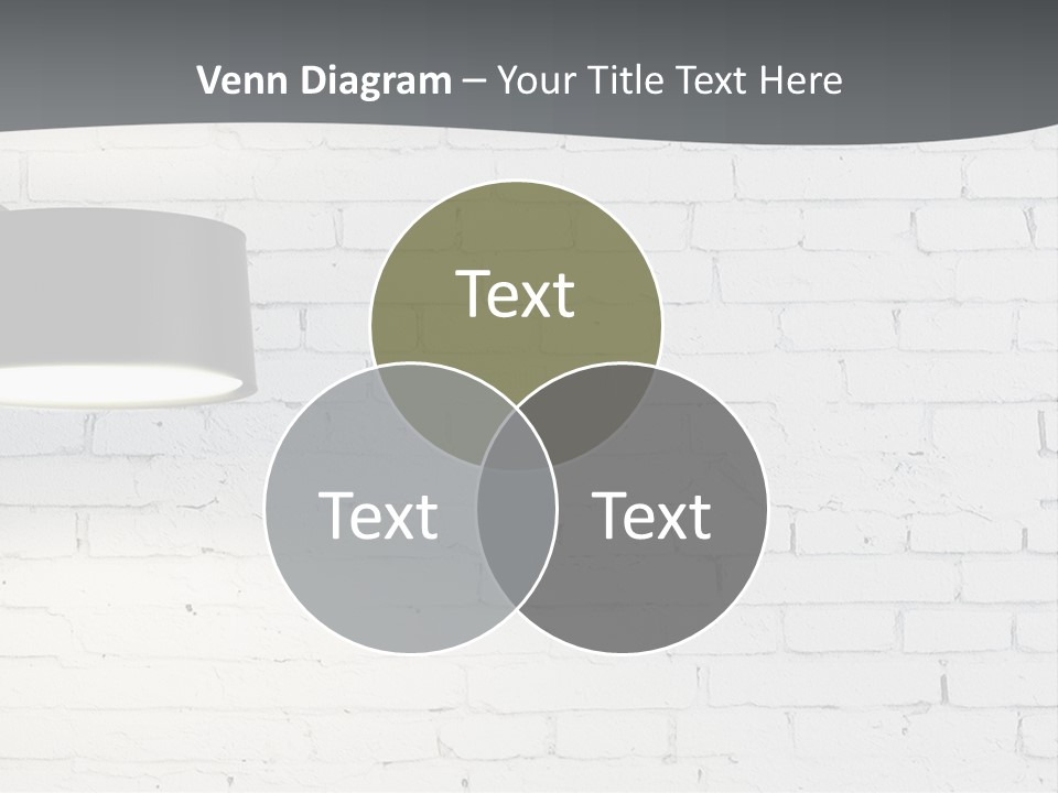 A White Brick Wall With A Black Lamp On It PowerPoint Template