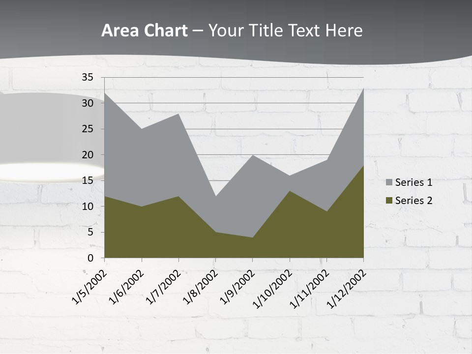 A White Brick Wall With A Black Lamp On It PowerPoint Template