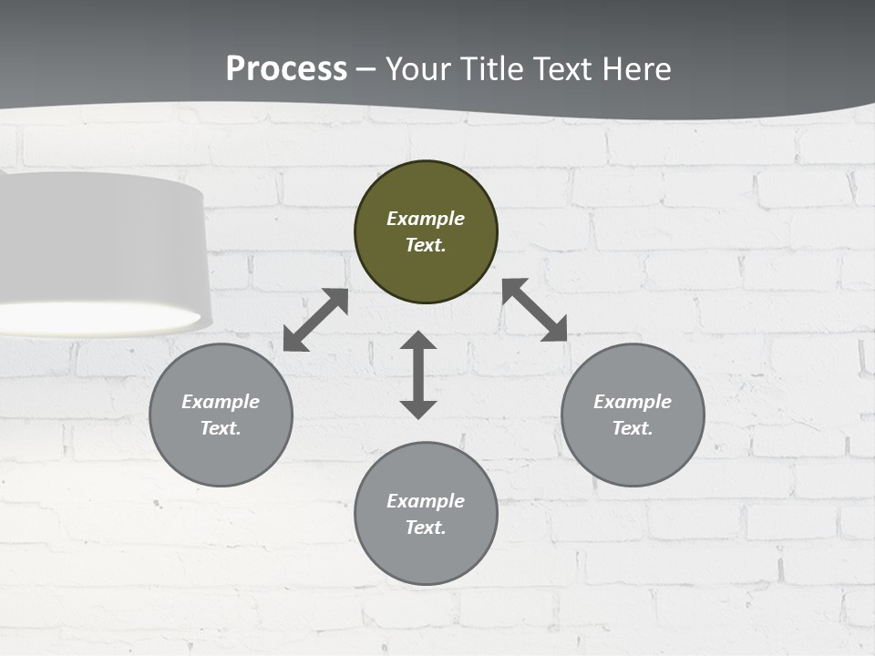 A White Brick Wall With A Black Lamp On It PowerPoint Template