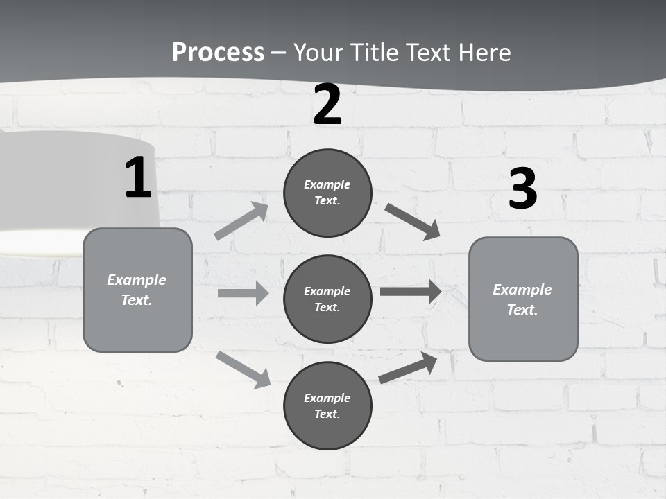 A White Brick Wall With A Black Lamp On It PowerPoint Template