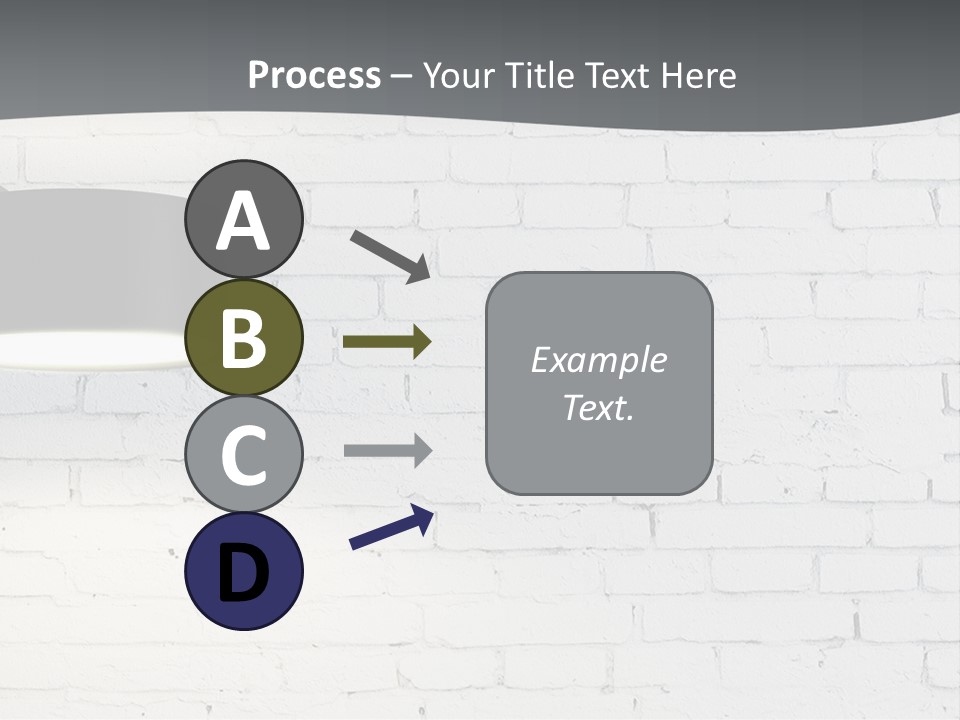A White Brick Wall With A Black Lamp On It PowerPoint Template