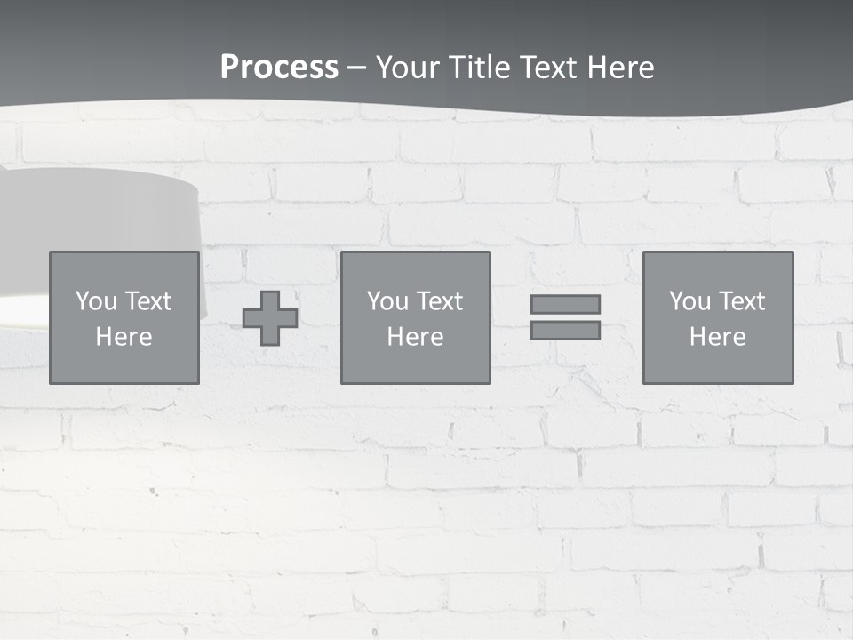 A White Brick Wall With A Black Lamp On It PowerPoint Template