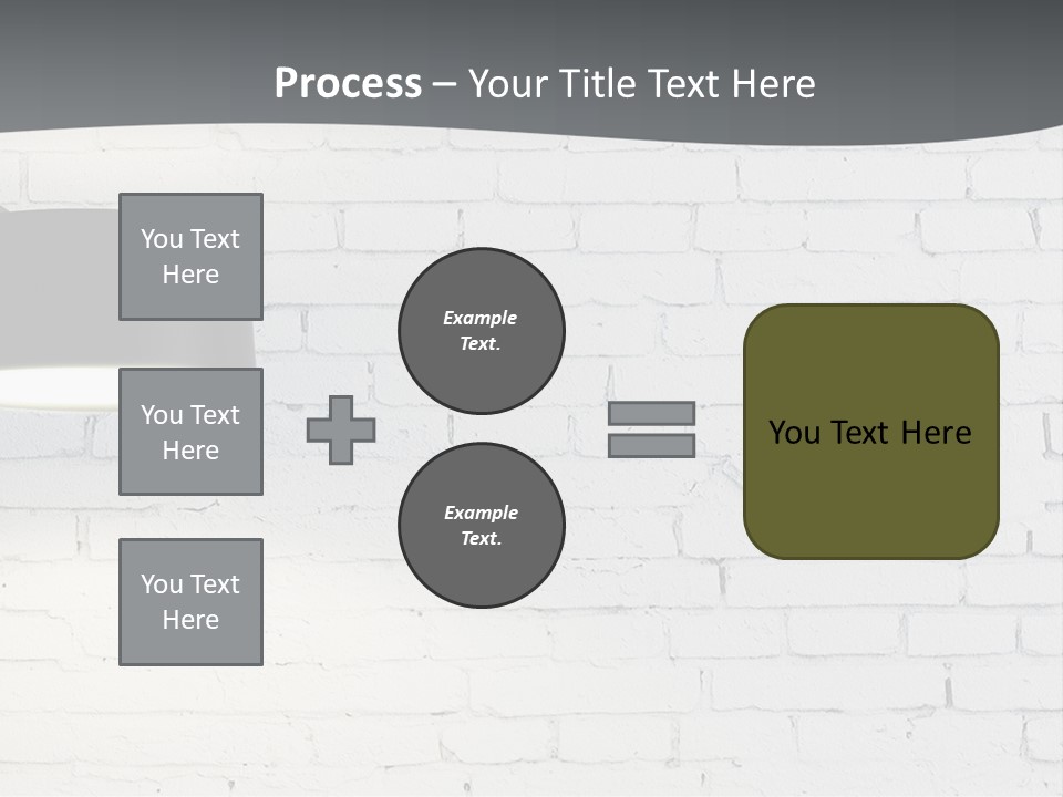 A White Brick Wall With A Black Lamp On It PowerPoint Template