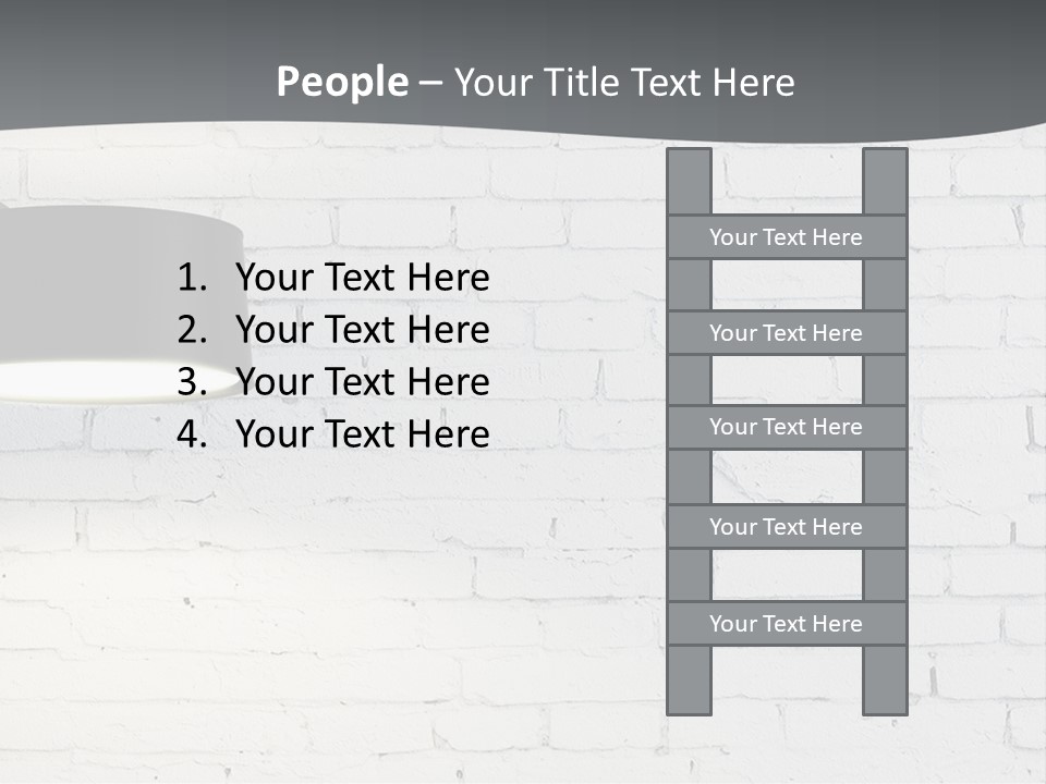 A White Brick Wall With A Black Lamp On It PowerPoint Template