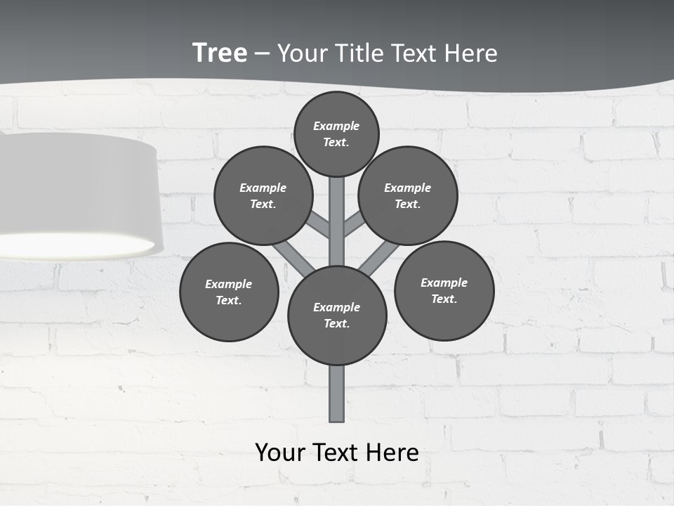 A White Brick Wall With A Black Lamp On It PowerPoint Template