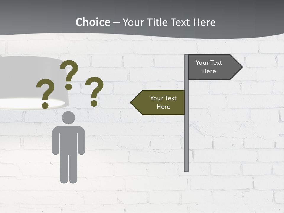 A White Brick Wall With A Black Lamp On It PowerPoint Template