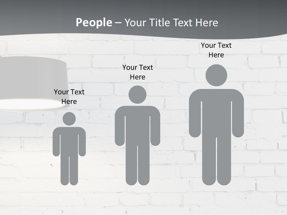 A White Brick Wall With A Black Lamp On It PowerPoint Template