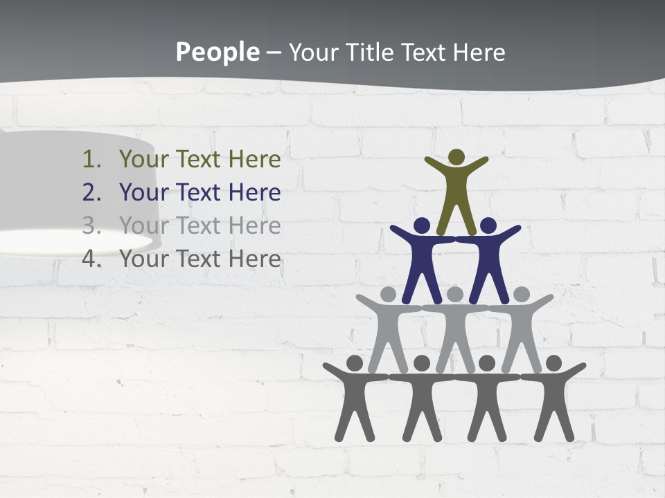 A White Brick Wall With A Black Lamp On It PowerPoint Template