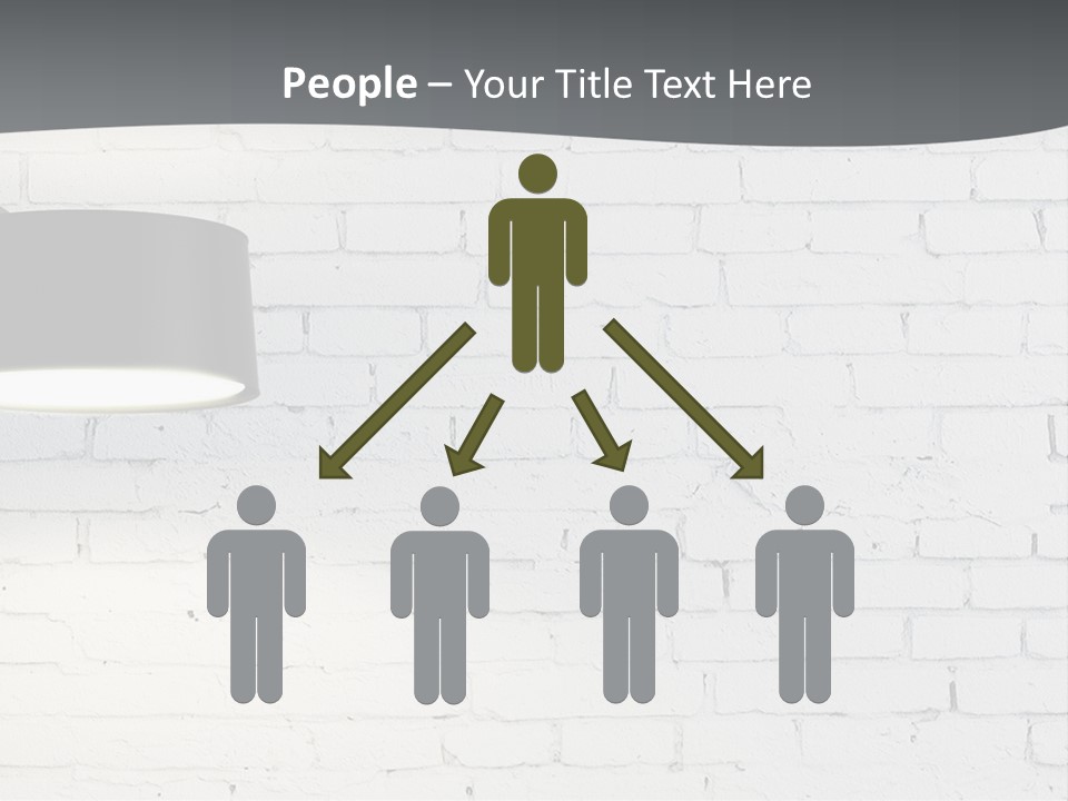 A White Brick Wall With A Black Lamp On It PowerPoint Template