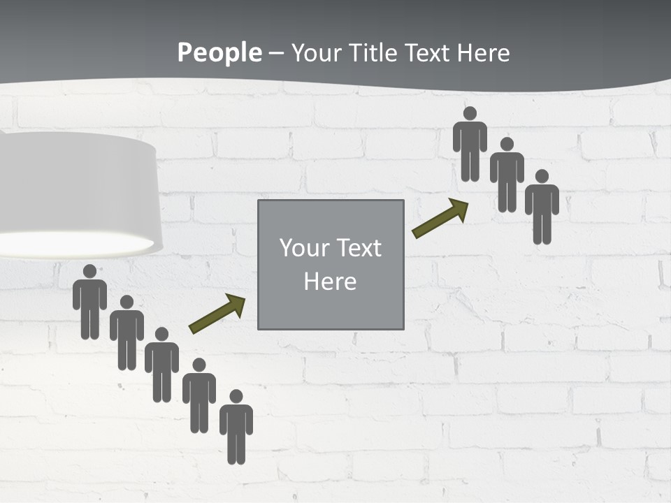 A White Brick Wall With A Black Lamp On It PowerPoint Template