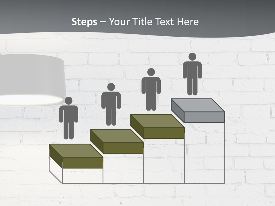 A White Brick Wall With A Black Lamp On It PowerPoint Template