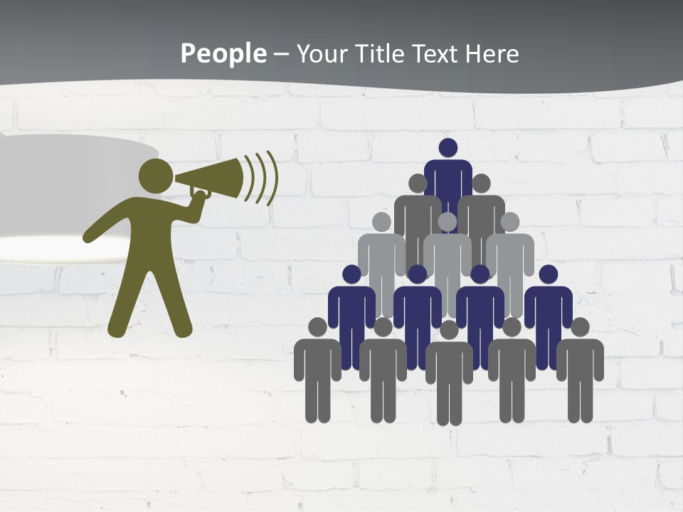 A White Brick Wall With A Black Lamp On It PowerPoint Template