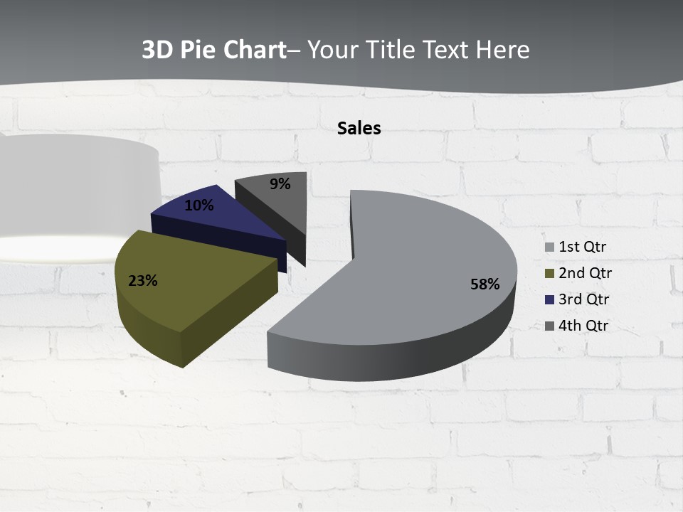 A White Brick Wall With A Black Lamp On It PowerPoint Template