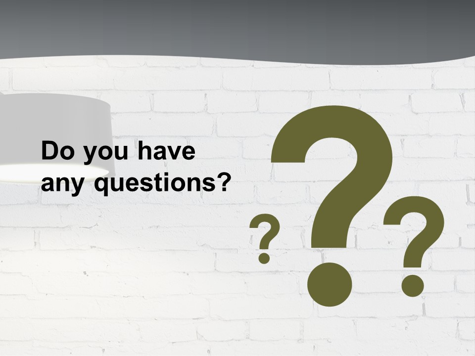 A White Brick Wall With A Black Lamp On It PowerPoint Template