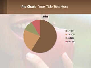 A Woman Biting Into An Apple With Her Mouth Open PowerPoint Template