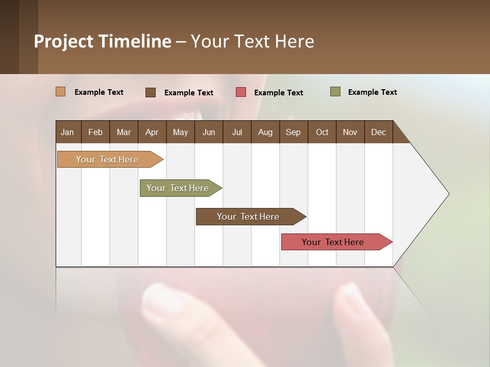 A Woman Biting Into An Apple With Her Mouth Open PowerPoint Template