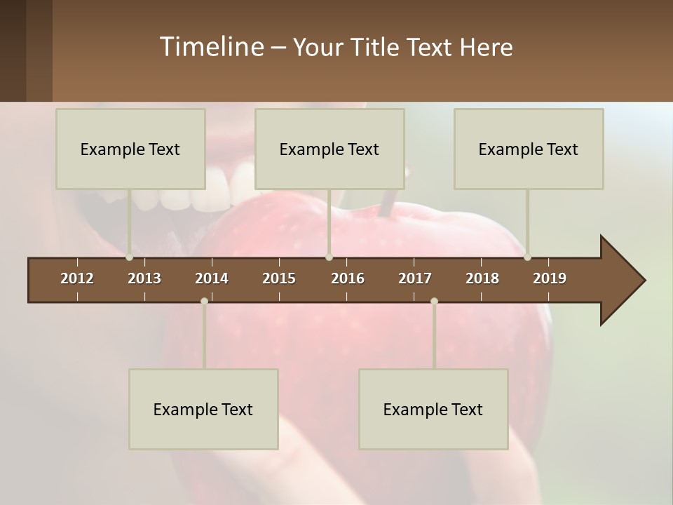 A Woman Biting Into An Apple With Her Mouth Open PowerPoint Template