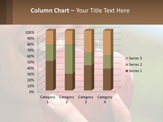 A Woman Biting Into An Apple With Her Mouth Open PowerPoint Template