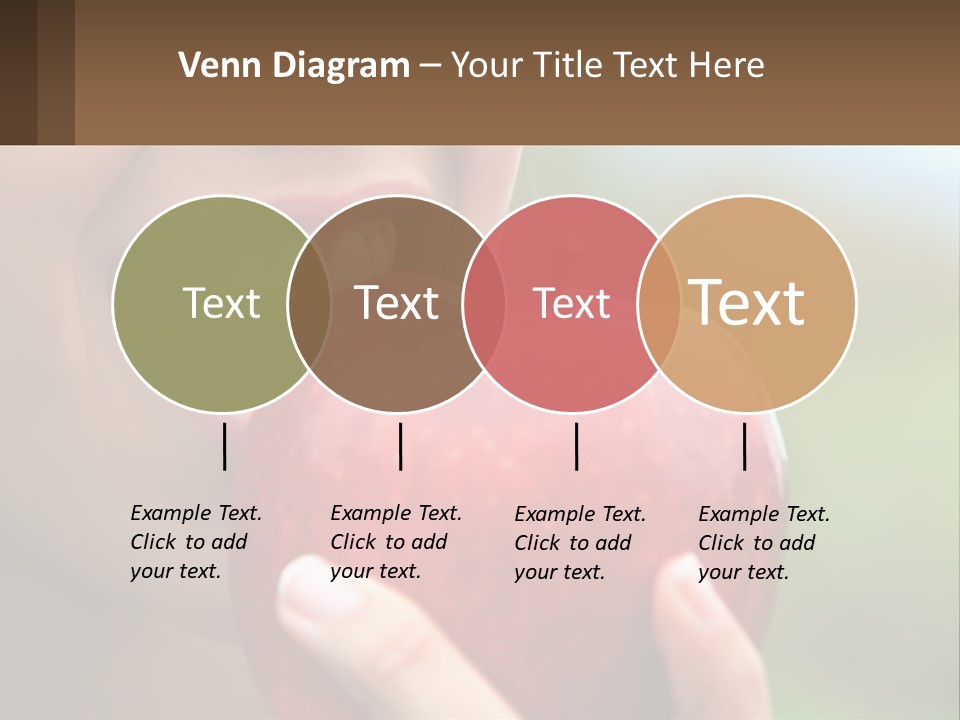 A Woman Biting Into An Apple With Her Mouth Open PowerPoint Template