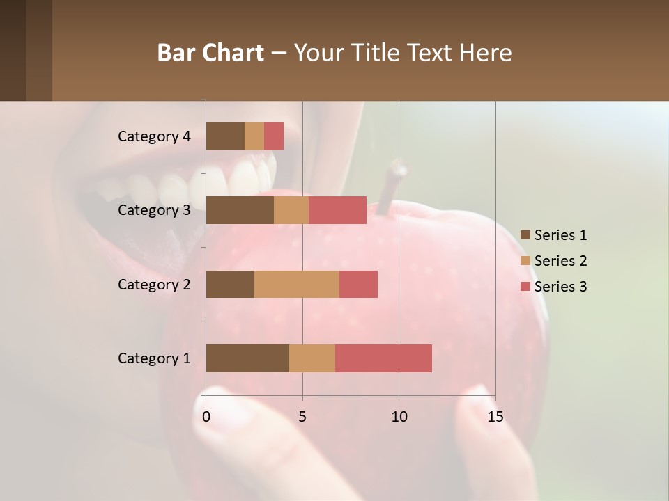 A Woman Biting Into An Apple With Her Mouth Open PowerPoint Template