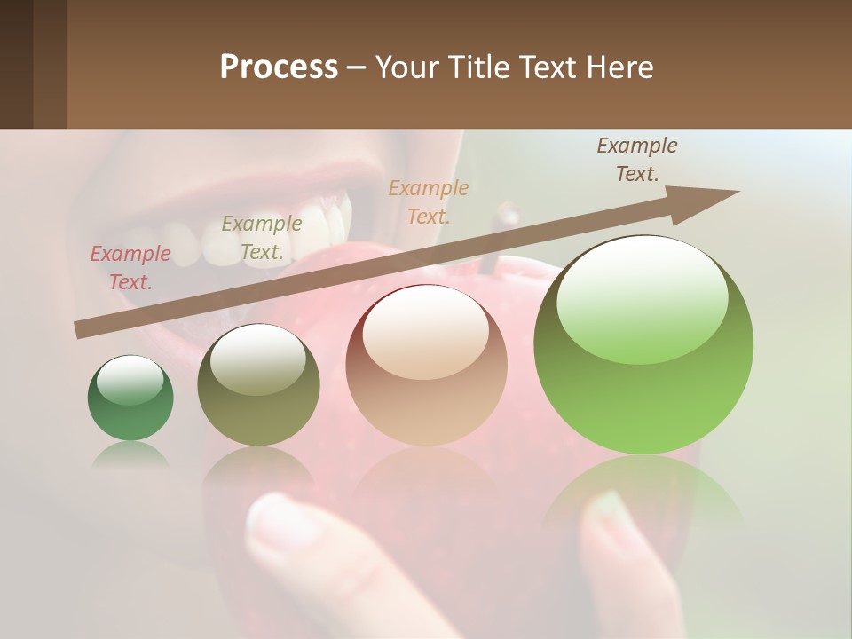 A Woman Biting Into An Apple With Her Mouth Open PowerPoint Template