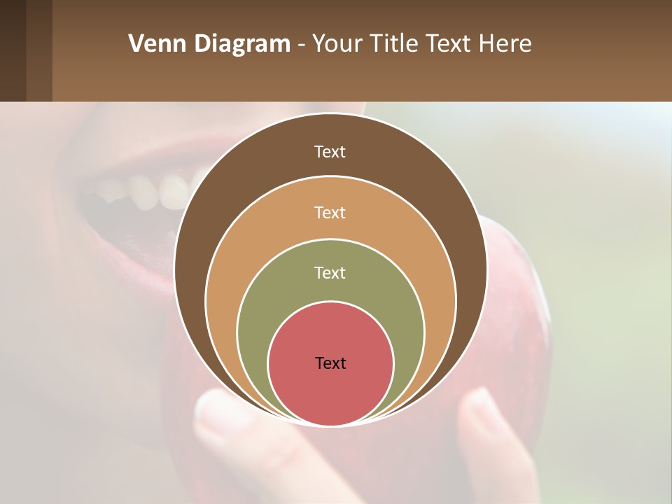 A Woman Biting Into An Apple With Her Mouth Open PowerPoint Template