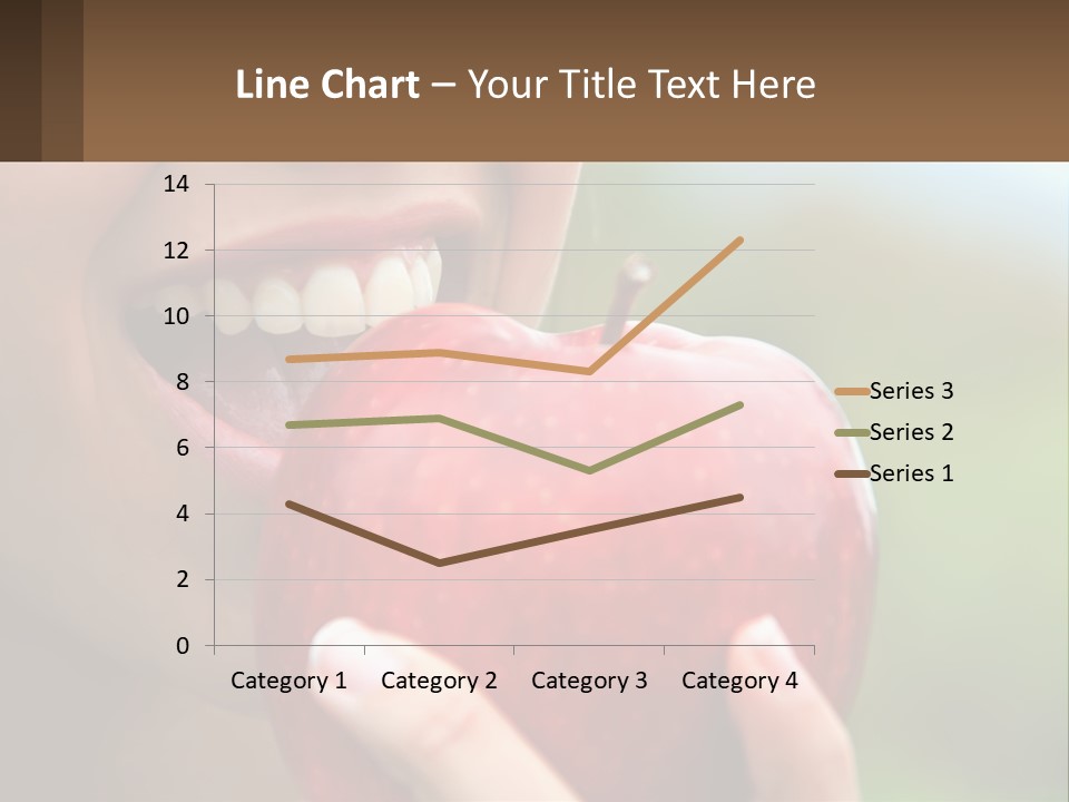 A Woman Biting Into An Apple With Her Mouth Open PowerPoint Template