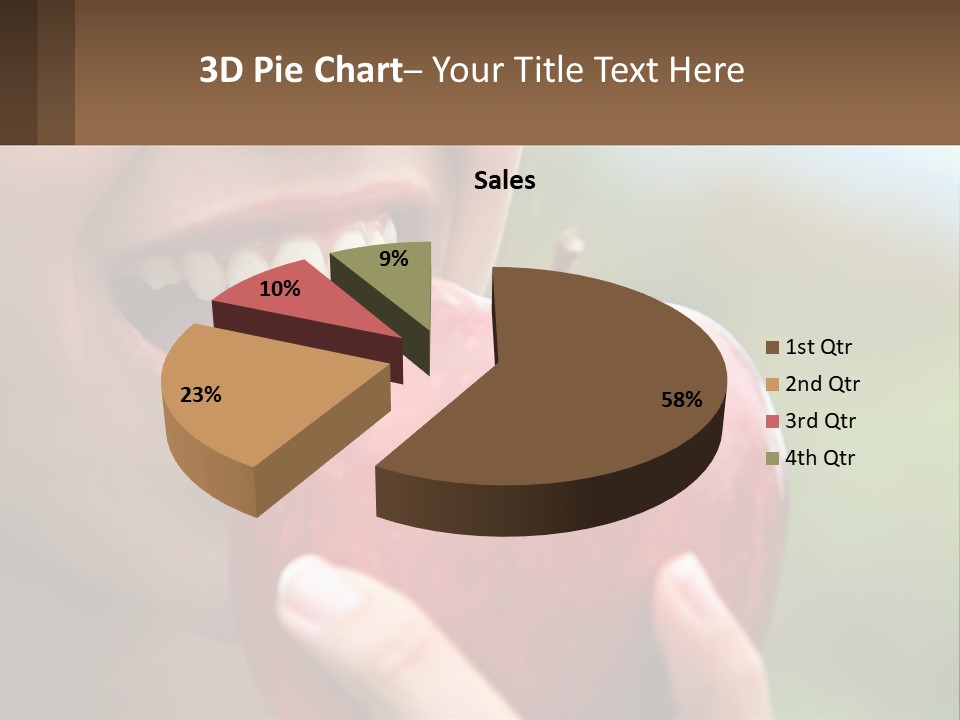 A Woman Biting Into An Apple With Her Mouth Open PowerPoint Template