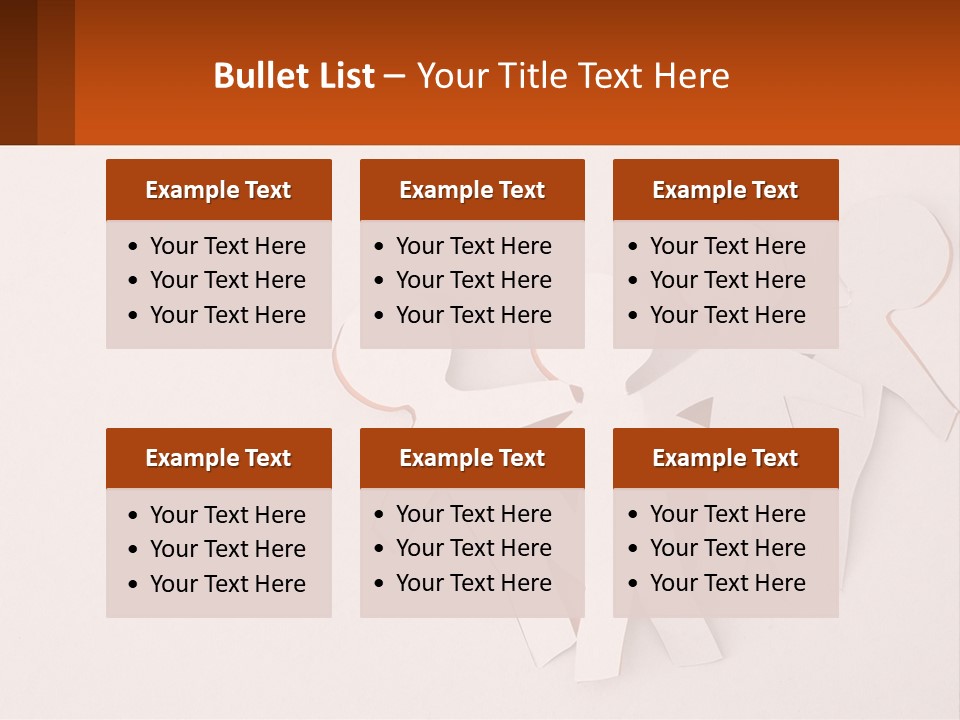 A Group Of Cut Out People Standing Next To Each Other PowerPoint Template