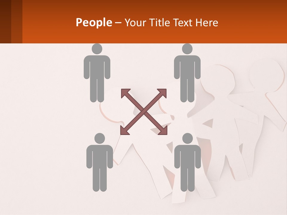 A Group Of Cut Out People Standing Next To Each Other PowerPoint Template