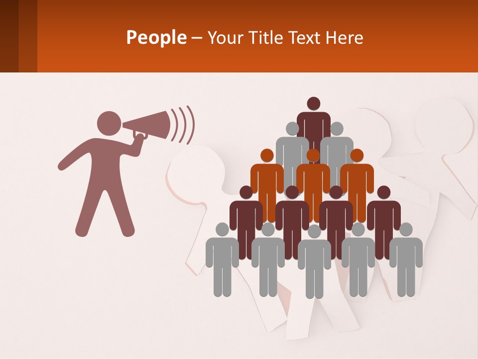 A Group Of Cut Out People Standing Next To Each Other PowerPoint Template