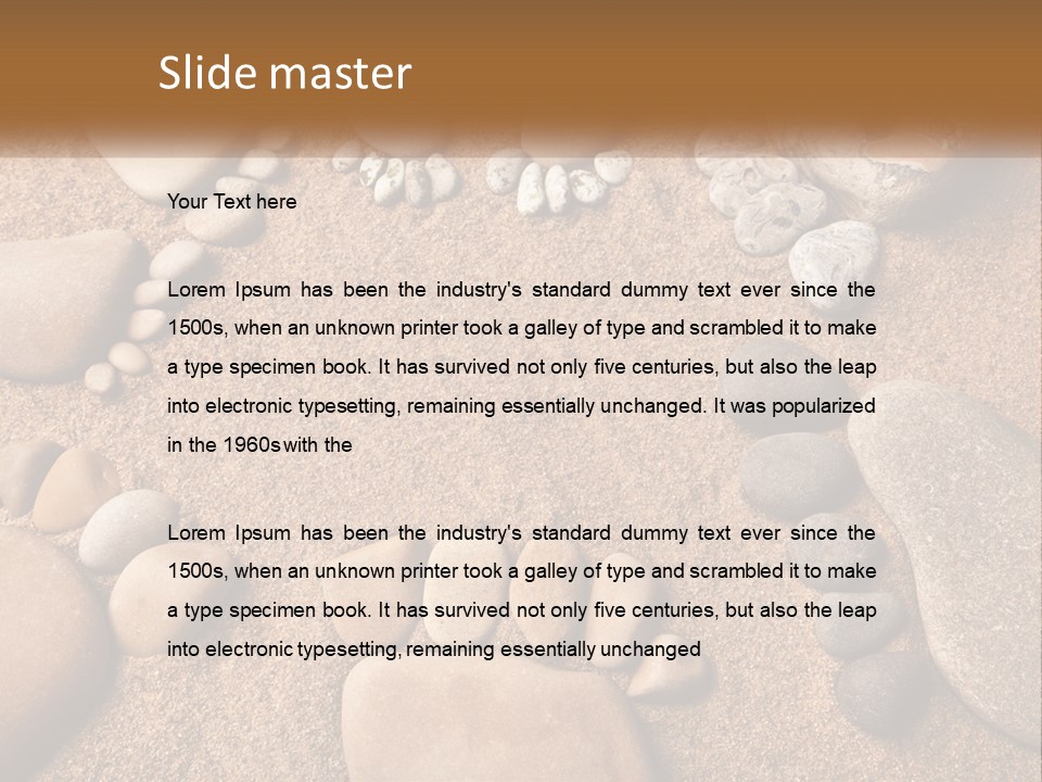 A Group Of Rocks Sitting On Top Of A Sandy Ground PowerPoint Template