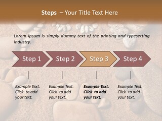 A Group Of Rocks Sitting On Top Of A Sandy Ground PowerPoint Template
