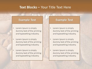 A Group Of Rocks Sitting On Top Of A Sandy Ground PowerPoint Template