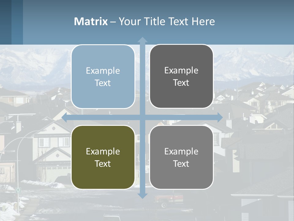 A Large Group Of Houses With Mountains In The Background PowerPoint Template