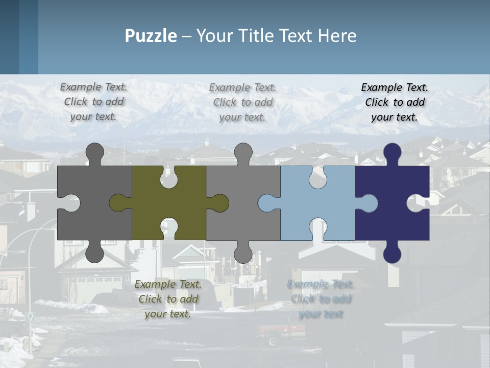 A Large Group Of Houses With Mountains In The Background PowerPoint Template