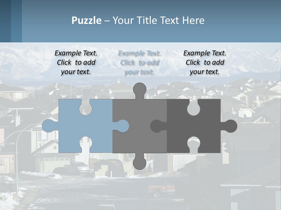 A Large Group Of Houses With Mountains In The Background PowerPoint Template