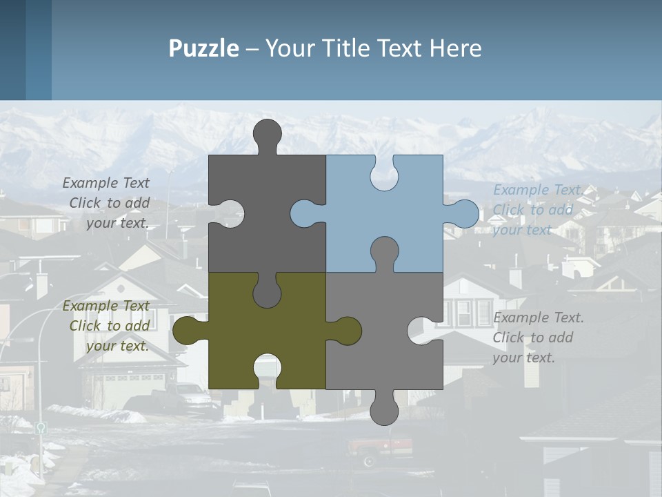 A Large Group Of Houses With Mountains In The Background PowerPoint Template