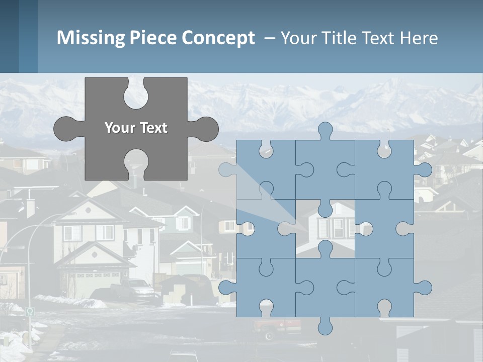 A Large Group Of Houses With Mountains In The Background PowerPoint Template