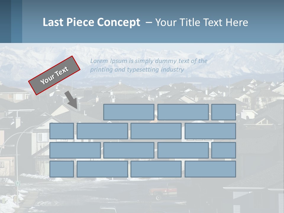 A Large Group Of Houses With Mountains In The Background PowerPoint Template